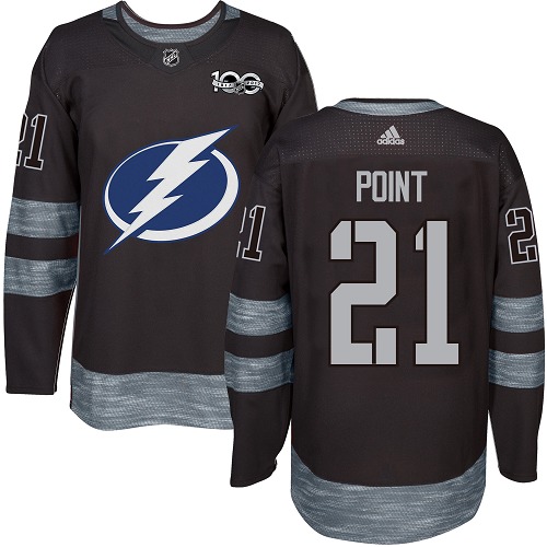 Adidas Lightning #21 Brayden Point Black 1917-100th Anniversary Stitched NHL Jersey - Click Image to Close